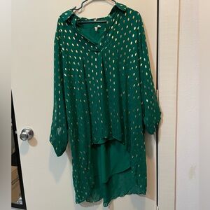 Cato 18/20W green and gold leaf top set